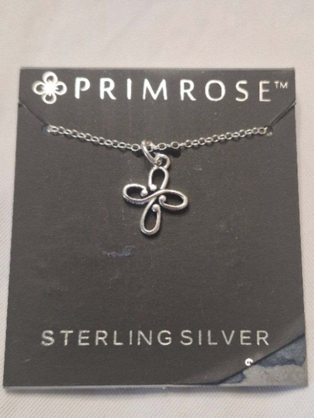 NWT Primrose 925 Sterling Silver 18" Celtic Cross Necklace